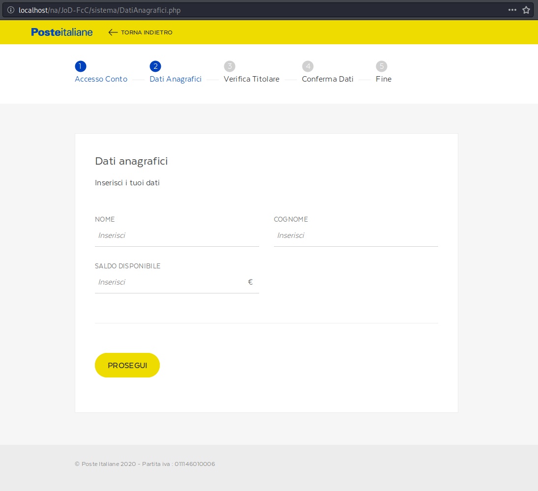 poste italiene phishing page 3