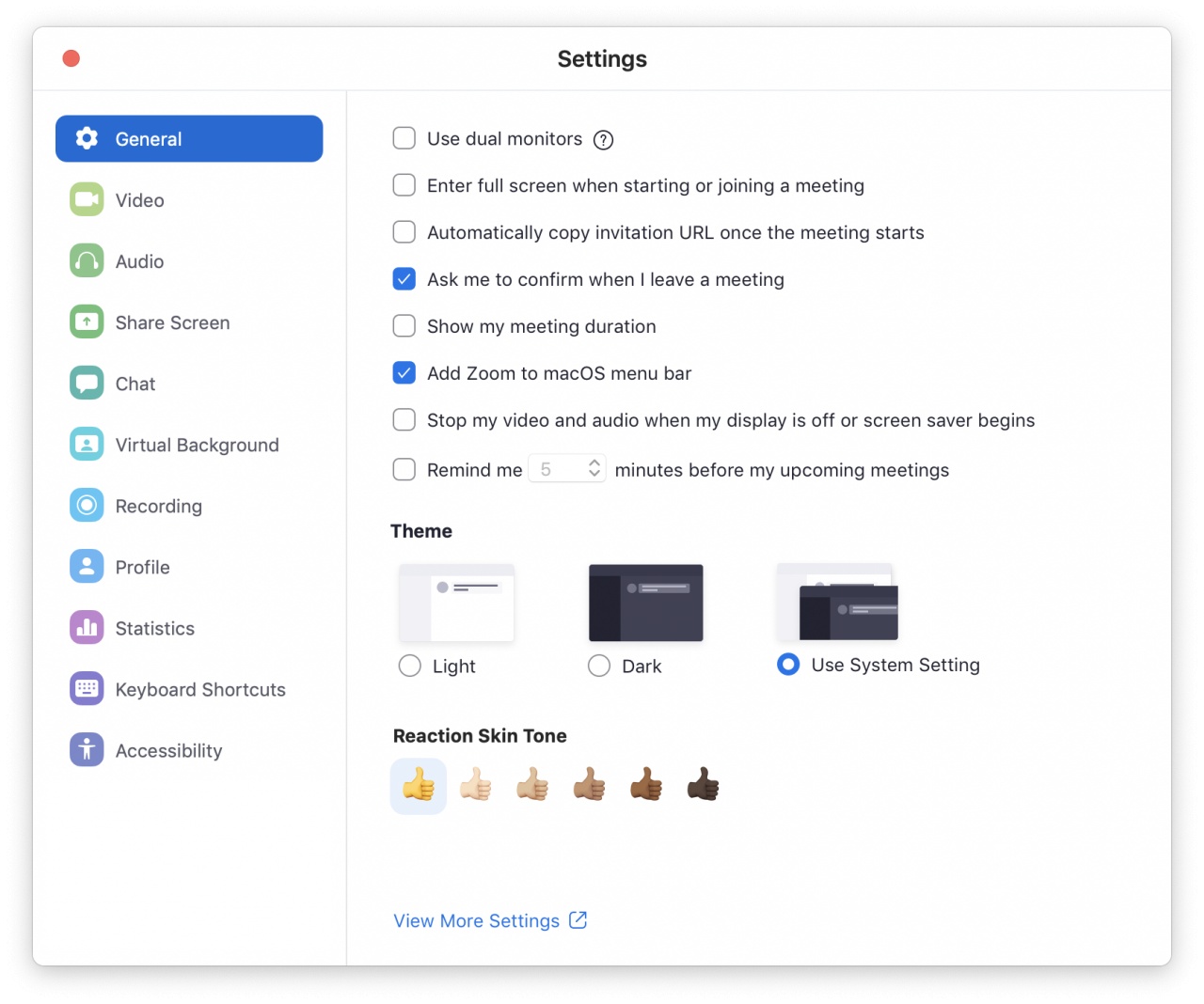 zoom settings