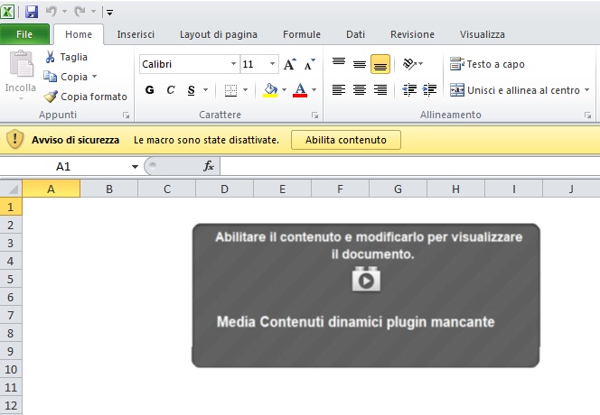 richiesta attivazione macro in excel