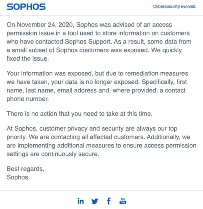 sophos email