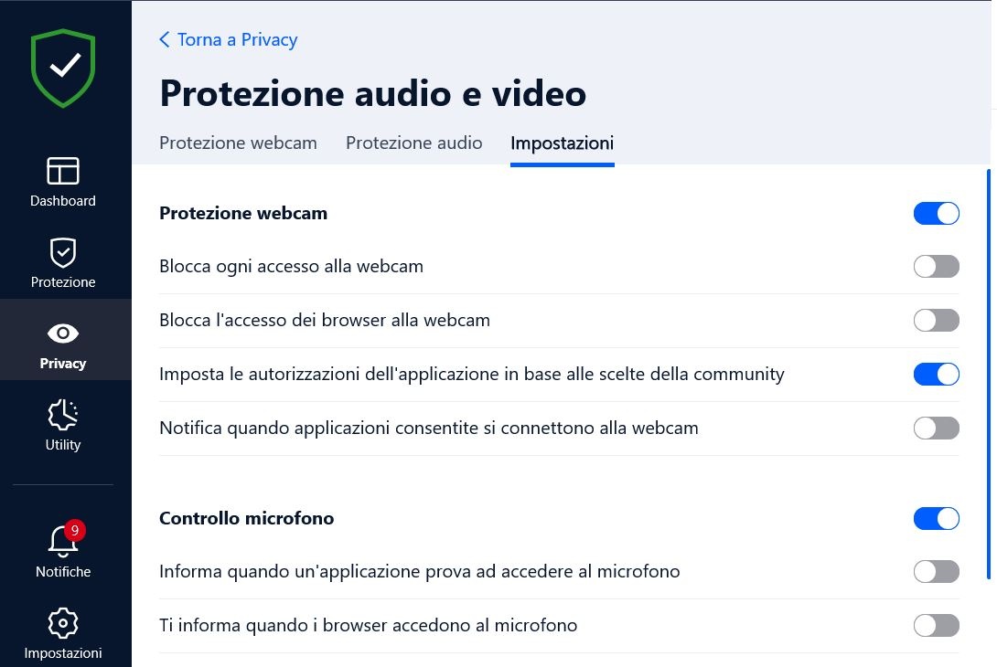 protezione audio e video