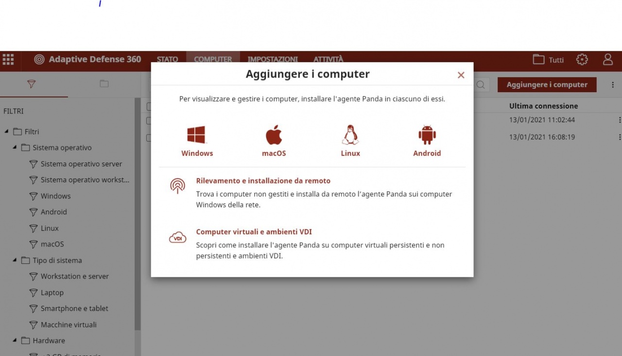 aggiungere computer